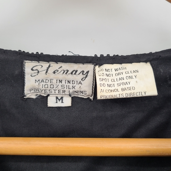 RARE! Vintage 1980s Stenay Black Beaded 100% Silk Evening Jacket -Stunning! - Picture 13 of 13